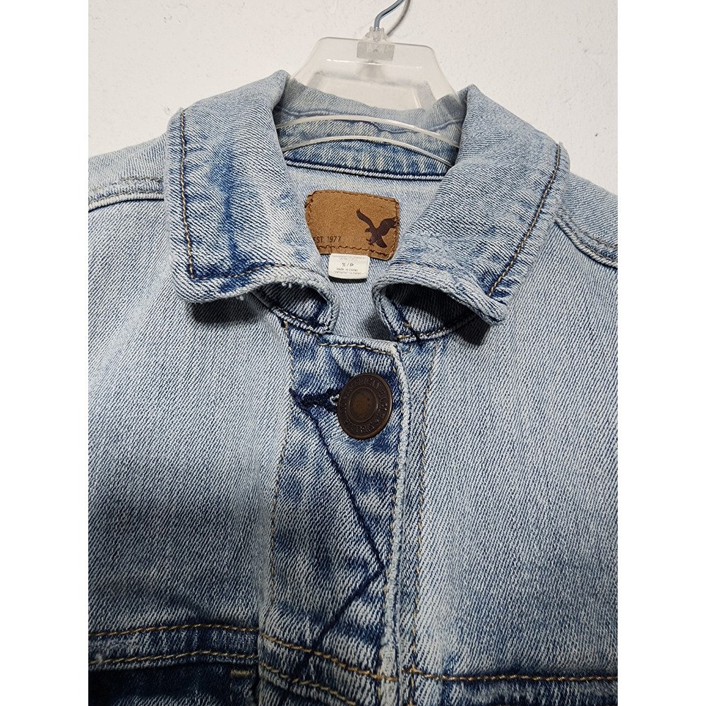 American Eagle Denim Vest Women S Light Wash Button Front vest - Picture 4 of 13